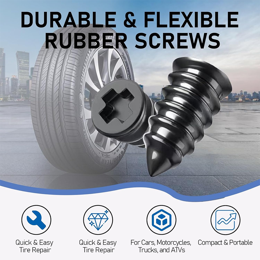 🔥60PCS Self-Sealing Tire Repair Rubber Nails Kit with 2 Sizes-Free Screwdriver Included