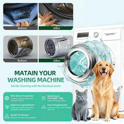 Your Washer Is Dirty ? Deep-clean hidden buildup, odors, and pet hair in one simple cycle.