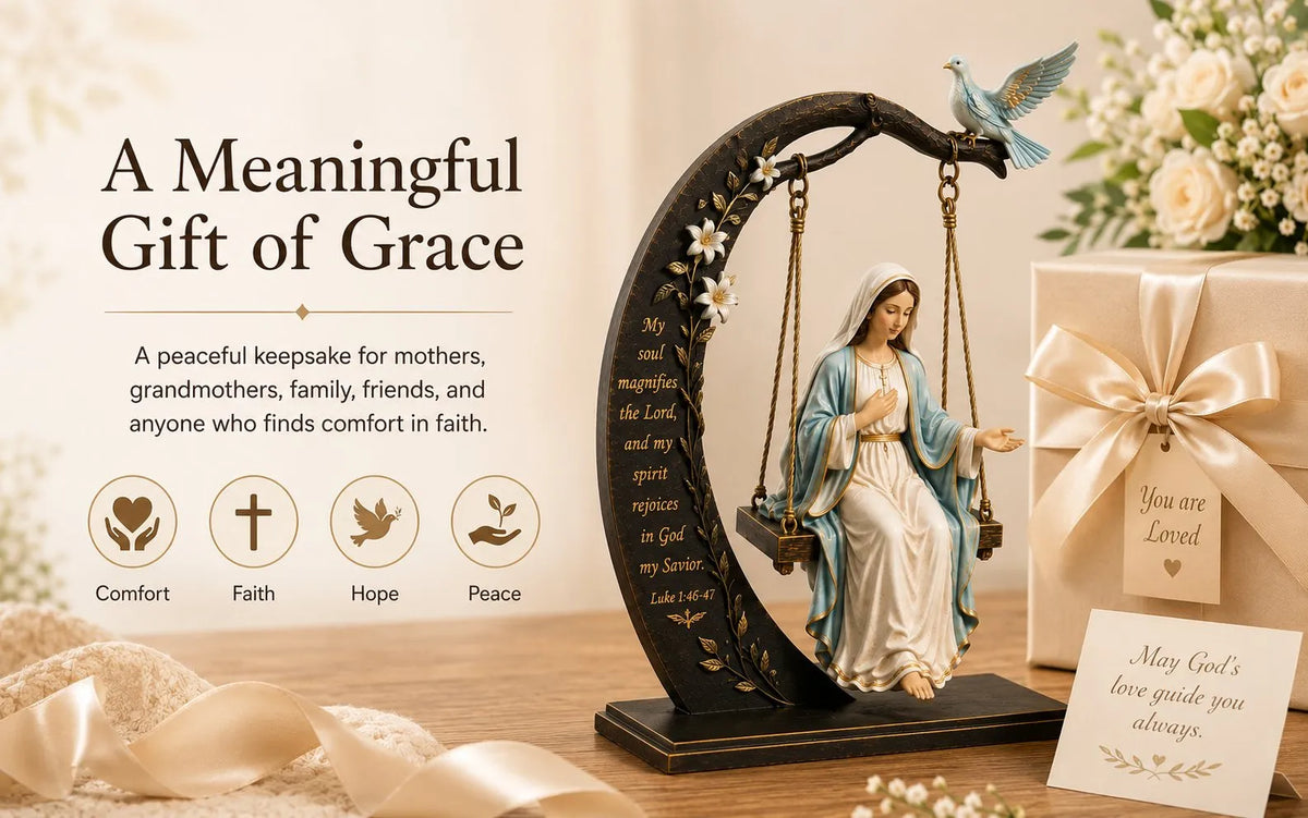 ✝️📚Christian Jesus Swing Ornament & ✝️ Blessed Mary Cradle Swing Ornament