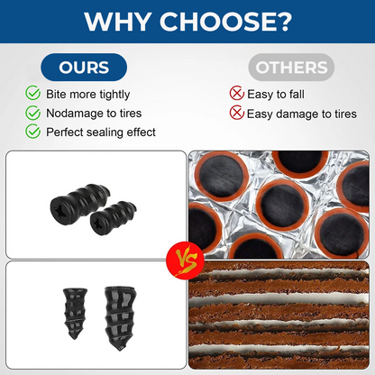 🔥60PCS Self-Sealing Tire Repair Rubber Nails Kit with 2 Sizes-Free Screwdriver Included