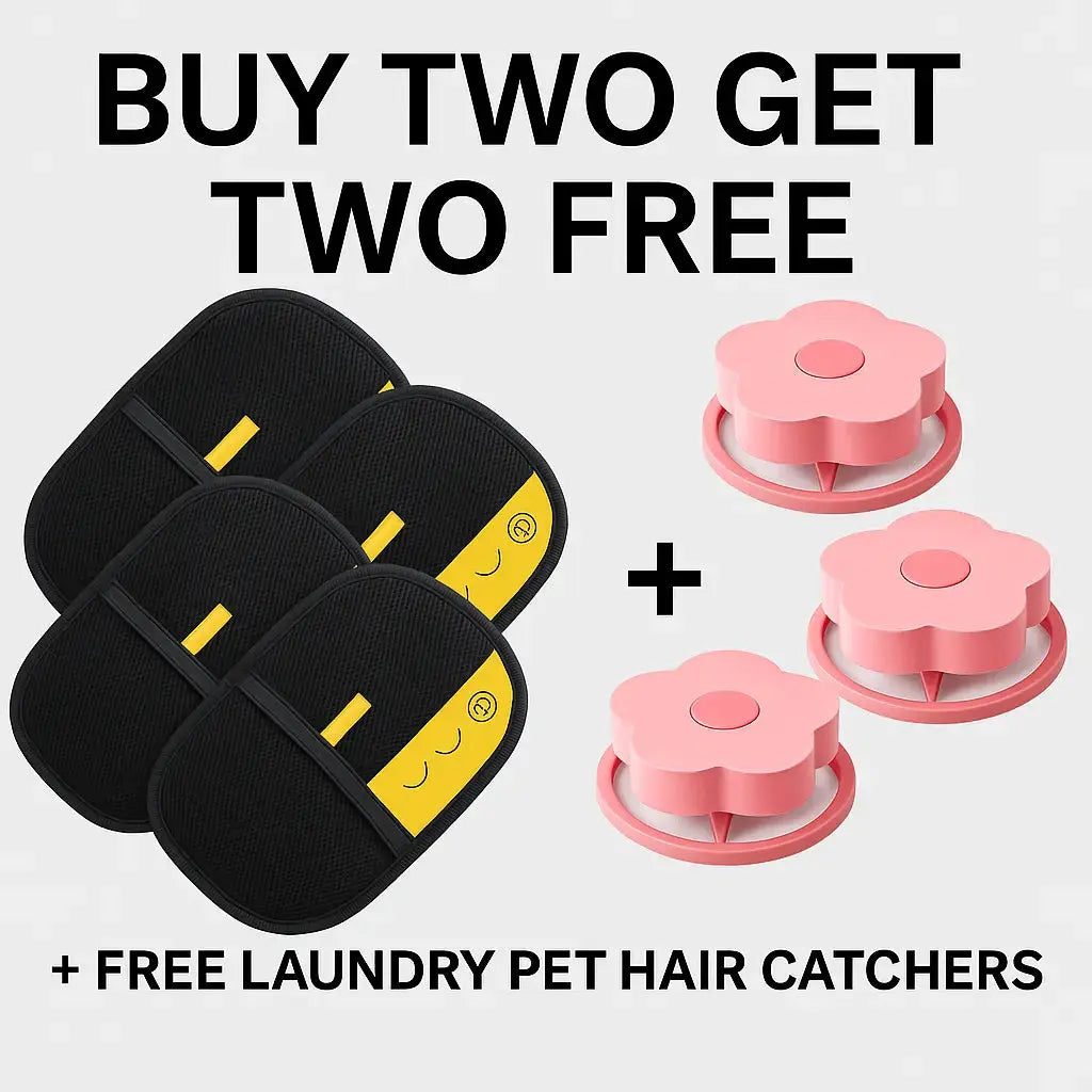 Buy 2 ，Get 2 Free 4Gloves +FREE 3-Pack Laundry Hair Catchers