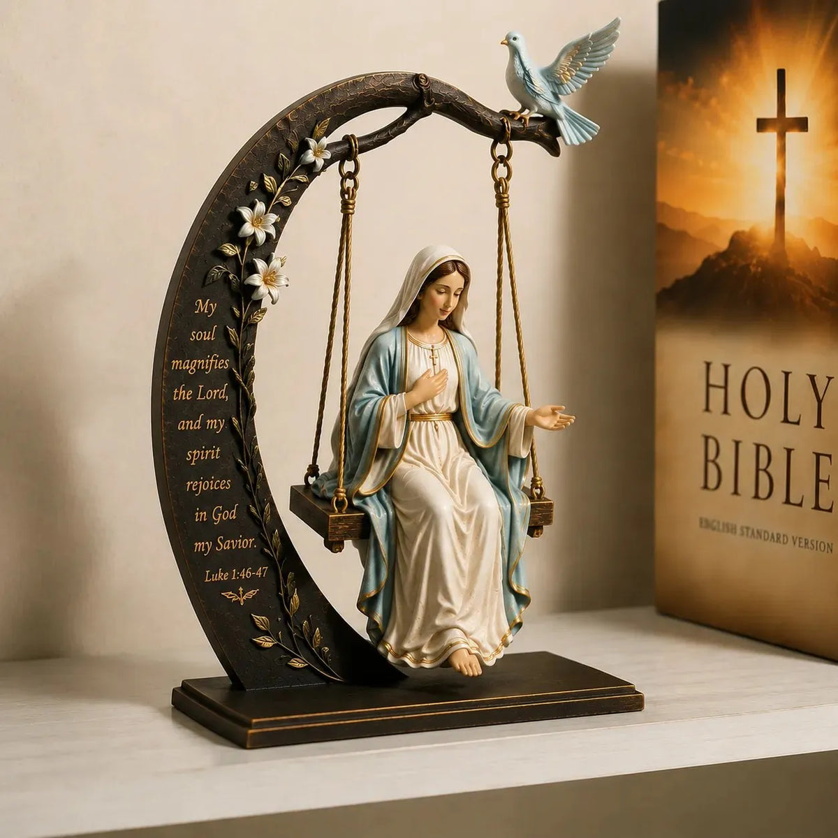 ✝️📚Christian Jesus Swing Ornament & ✝️ Blessed Mary Cradle Swing Ornament