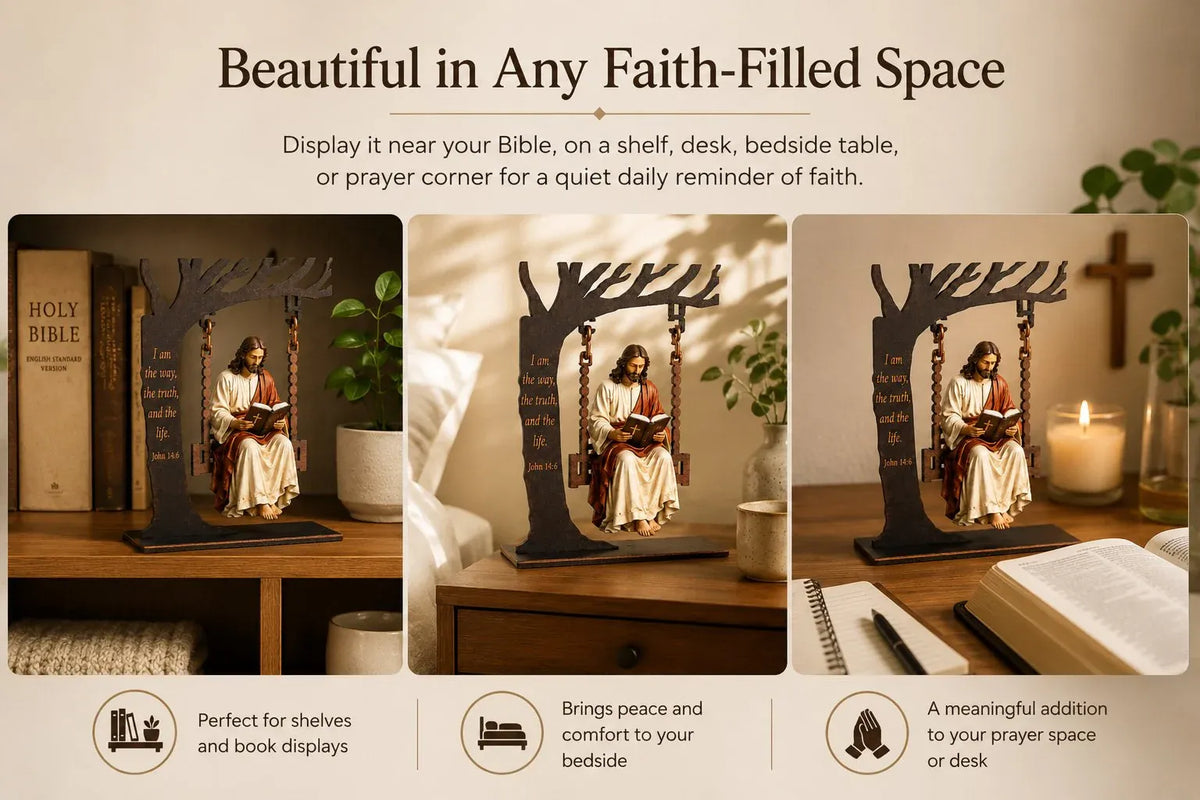 ✝️📚Christian Jesus Swing Ornament & ✝️ Blessed Mary Cradle Swing Ornament