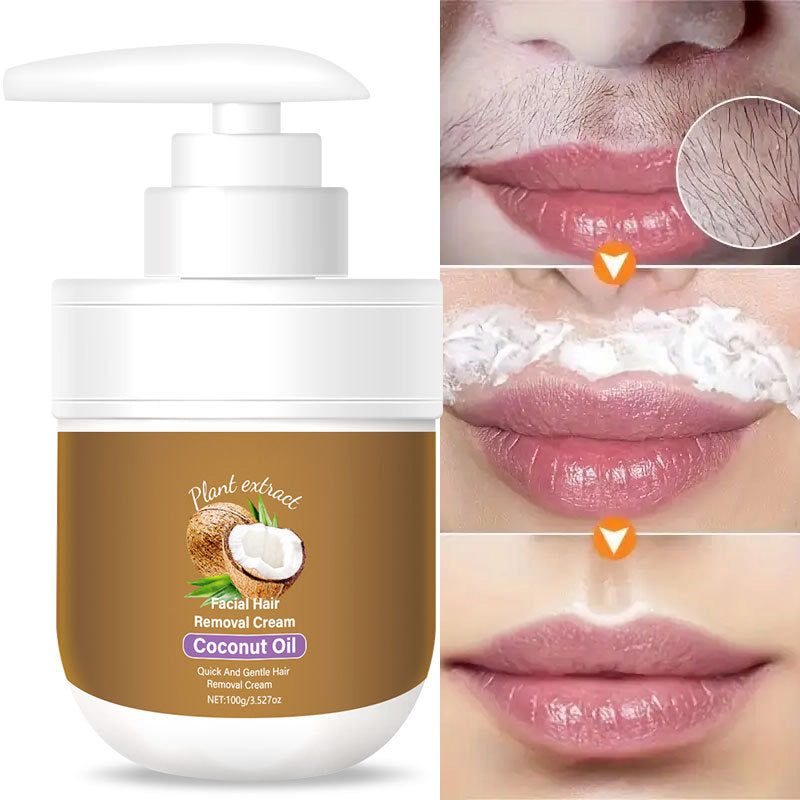 🥥 Last Day Special 🔥Buy 2 Get 1 Free🎁Coconut Facial Hair Removal Cream