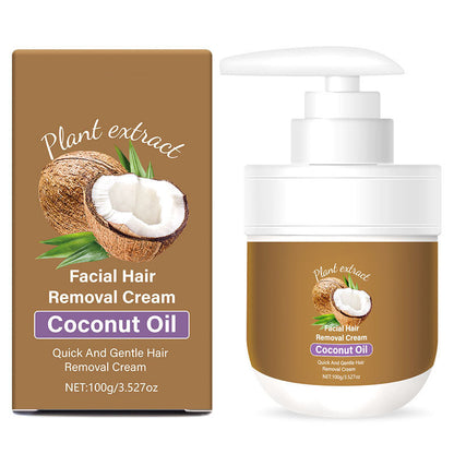 🥥 Last Day Special 🔥Buy 2 Get 1 Free🎁Coconut Facial Hair Removal Cream